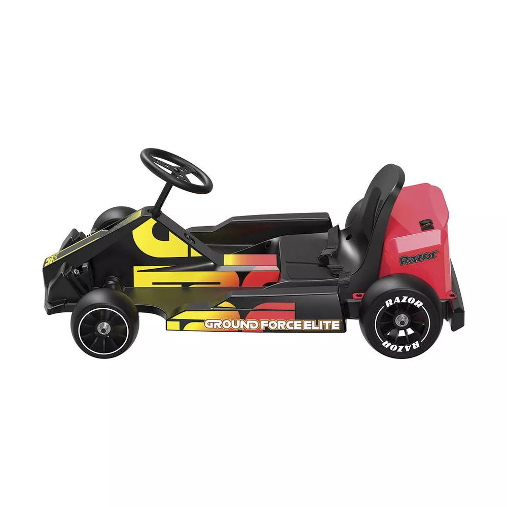 Razor Ground Force Elite Powered Go Kart - Black/Red: Steel Frame, 200 Lb Capacity