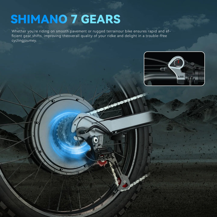EKX X21 MAX Electric Moutain Dirt Bike for Adults,3000W (Peak 6000W) 45MPH 60V 30AH Removable Samsung Battery E-Bike,19"X2" Offroad Tire Electric Motorcycle Bicycle 7 Speed Full Suspension UL2849
