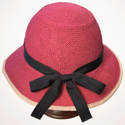 Straw Hat Bike Helmet - Bougainvillea Red