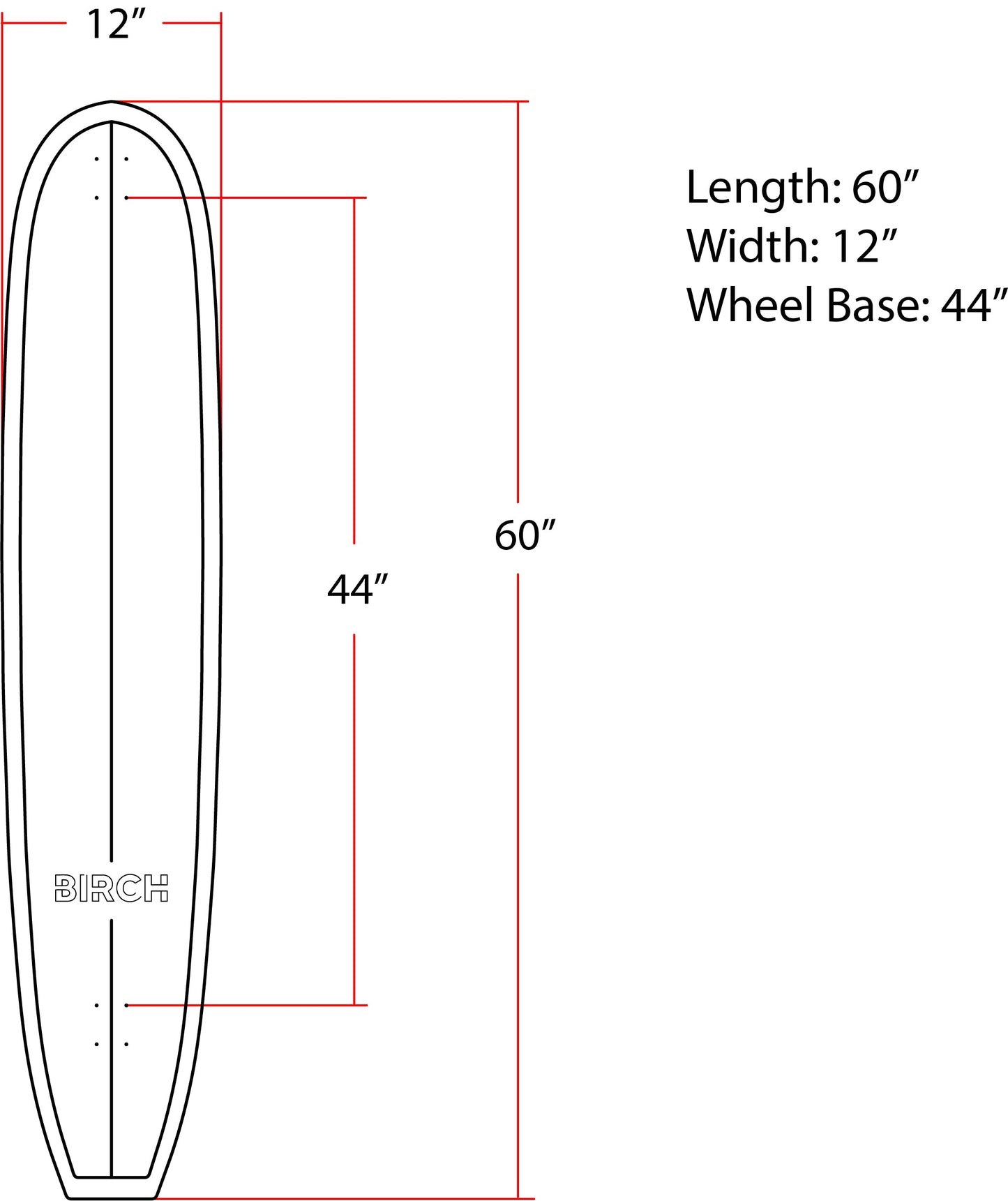 BIRCH 60" LOG Longboard Cruiser Skateboard - Complete Setup or Deck Only