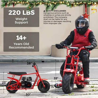 Mini Bike, 99cc 4-stroke Adult Mini Bike For Explorers, Gasoline-powered Mini Off-road Bike Motocross,