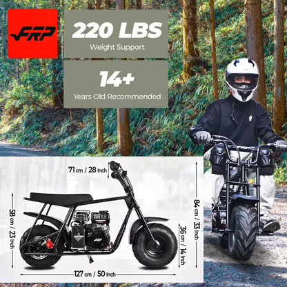 Mini Bike, 99cc 4-stroke Adult Mini Bike For Explorers, Gasoline-powered Mini Off-road Bike Motocross,