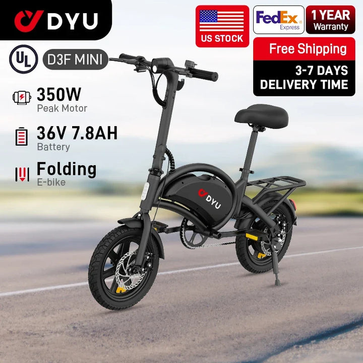 DYU D3F Electric Bike – 500W 36V City Commuter E-Bike