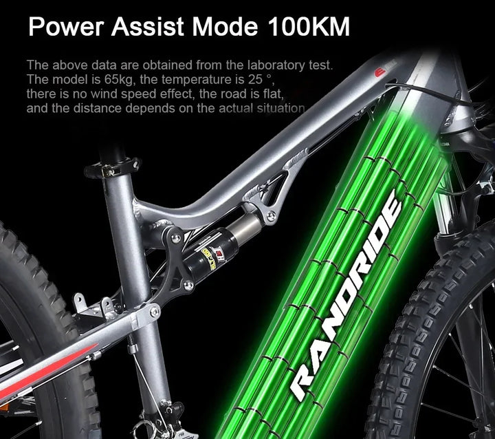 RANDRIDE YG90 Electric Bike – 1000W 48V Full Suspension E-Bike
