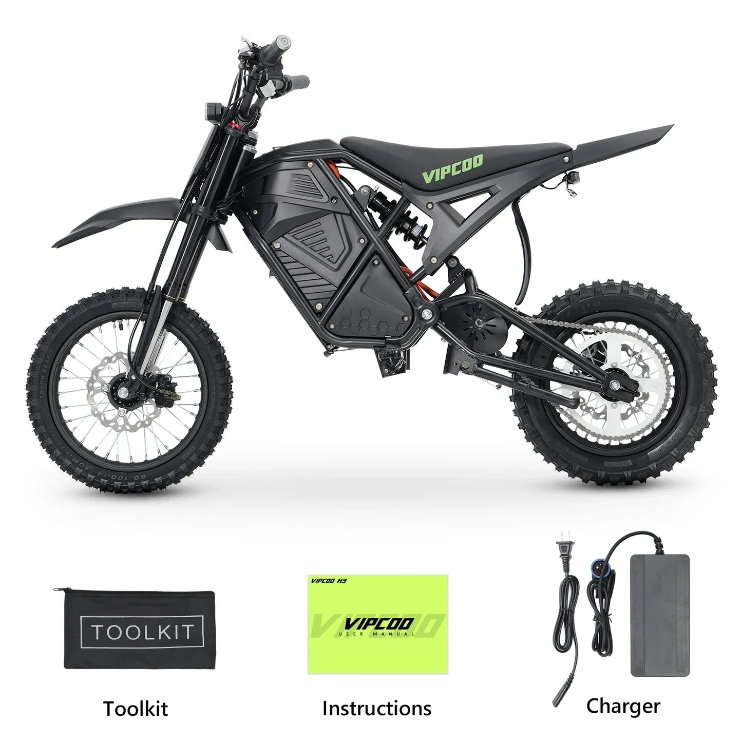 VIPCOO H3 Electric Dirt Bike 3500W 48V 23Ah Fat Tire