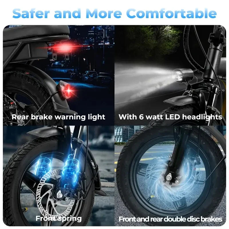Folding Electric Bike – 500W 48V 14" Compact Commuter E-Bike