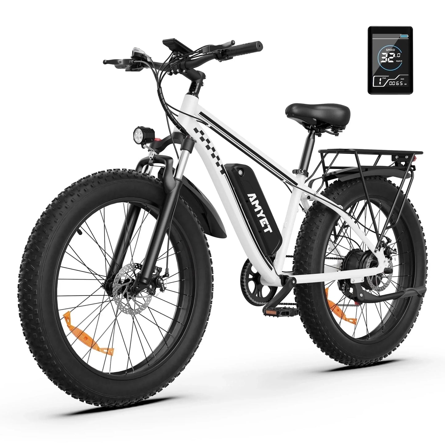 AMYET Electric Bike EB26 Adults Electric Bicycle Peak 1500W 48V 15AH e bike 26" Fat Tire Mountain Bike 31mph  Electric Dirt Bike