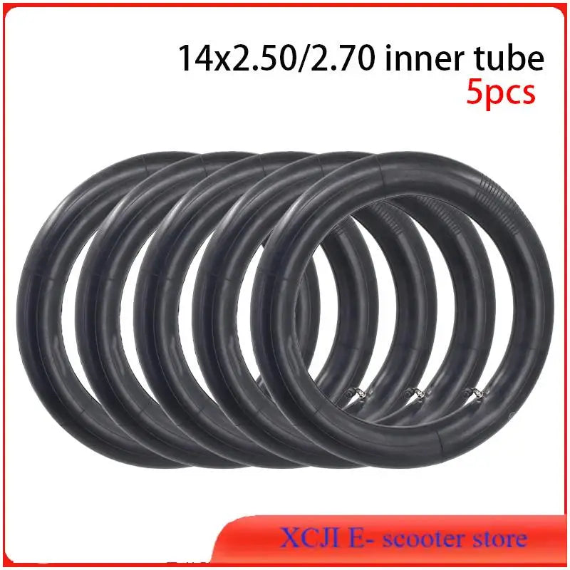 14 Inch Electric Bicycle Inner Tube - pack of 5 inner tubes for electric bicycles and scooters with 14-inch tires.