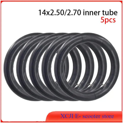 14 Inch Electric Bicycle Inner Tube - pack of 5 inner tubes for electric bicycles and scooters with 14-inch tires.