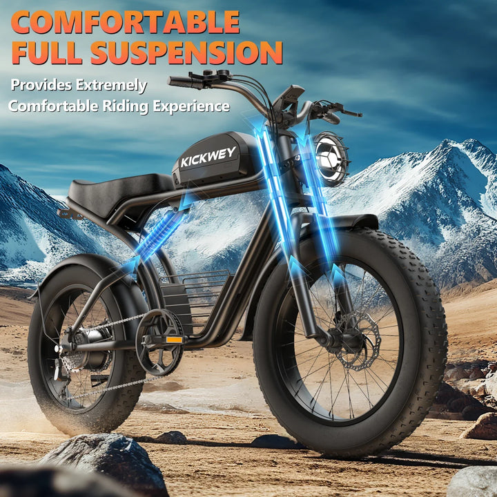 Kickwey K7 Fat Tire Electric Bike – 1500W 48V 7-Speed