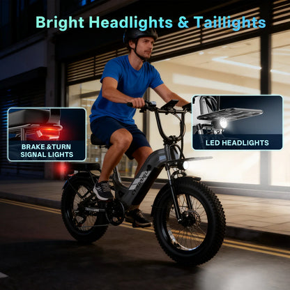 CYBERVELO EK12 1000W Electric Fat Tire Bike With Removable Battery