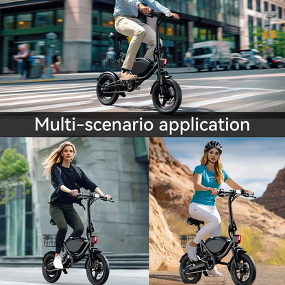 Folding Electric bicycle with lithium battery and carbon steel frame.