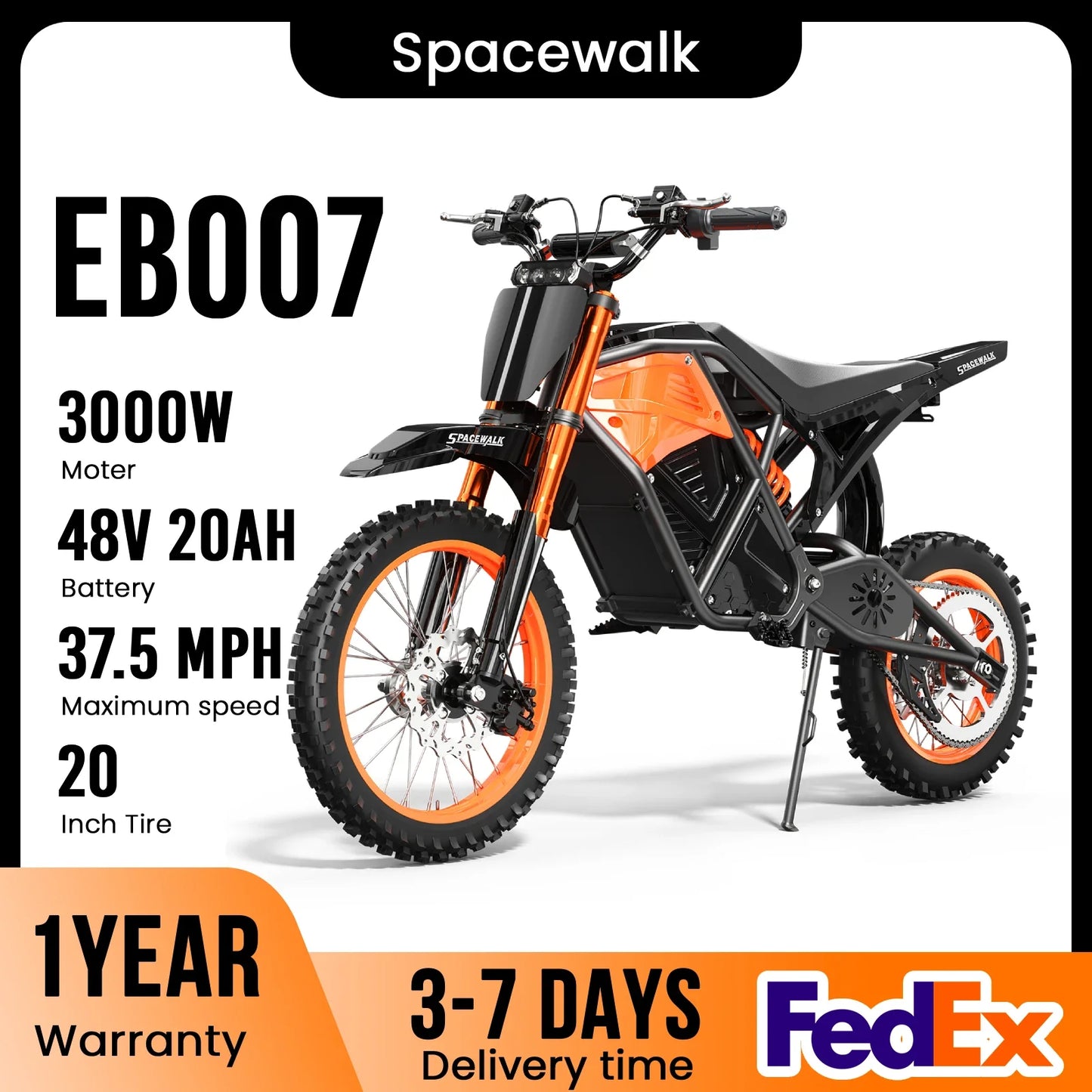 EILLEO SPACEWALK 48V Electric Dirt Bike EB007 3000W Peak Power