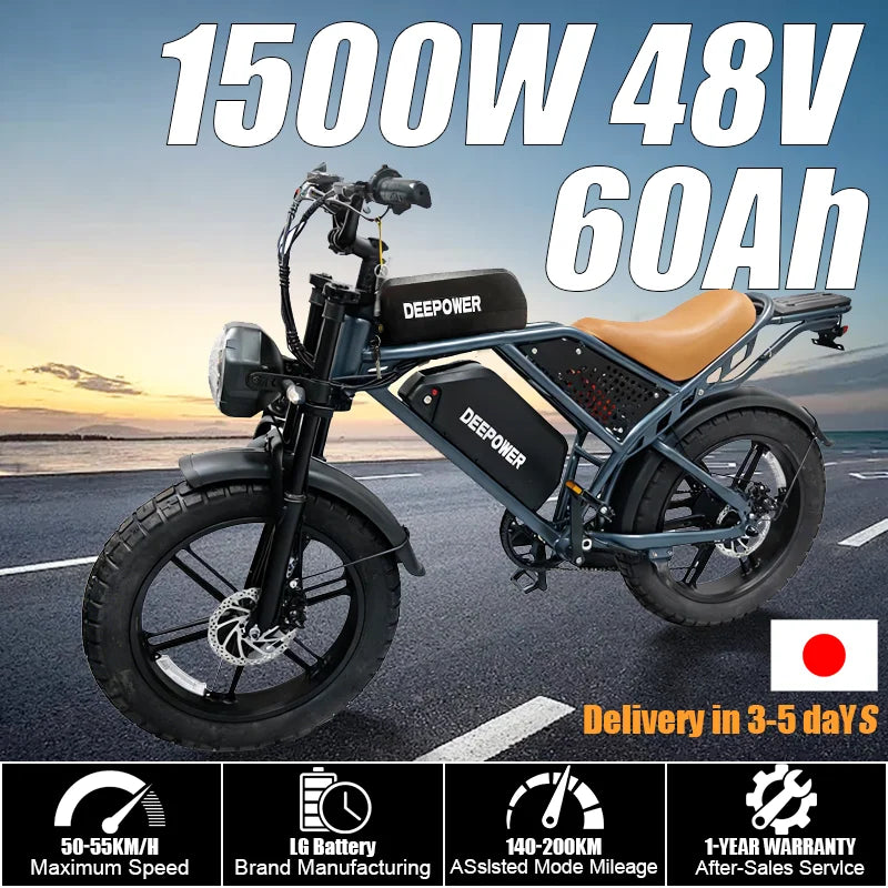 QS7 Electric Bike – 1500W Brushless Motor Off-Road E-Bike