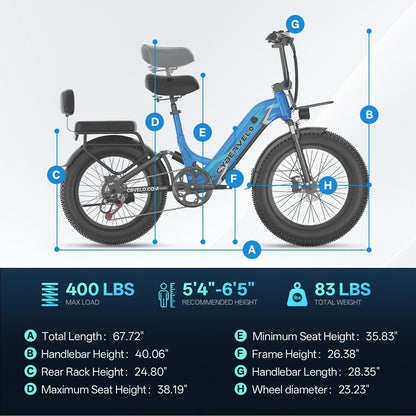 CYBERVELO EK12 1000W Electric Fat Tire Bike With Removable Battery