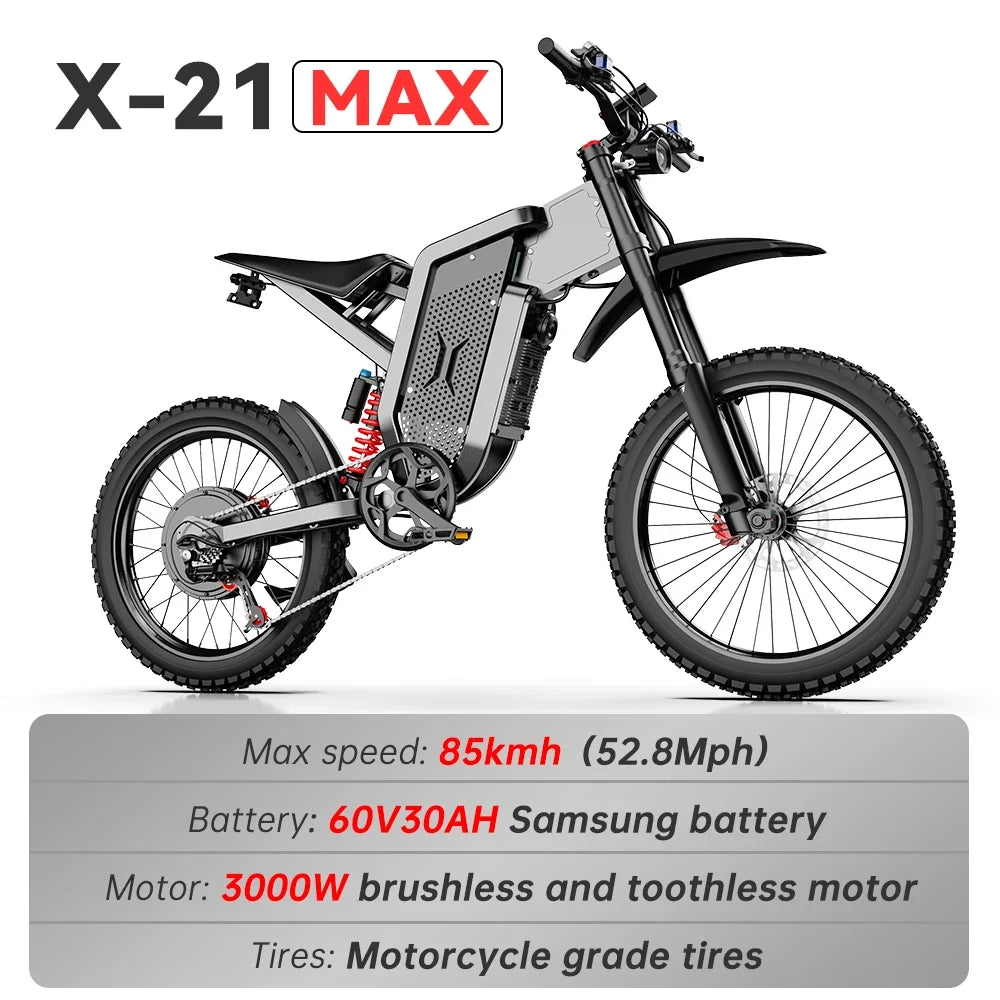 EKX X21 Max Electric Dirt Bike – 3000W 60V 30Ah Off-Road