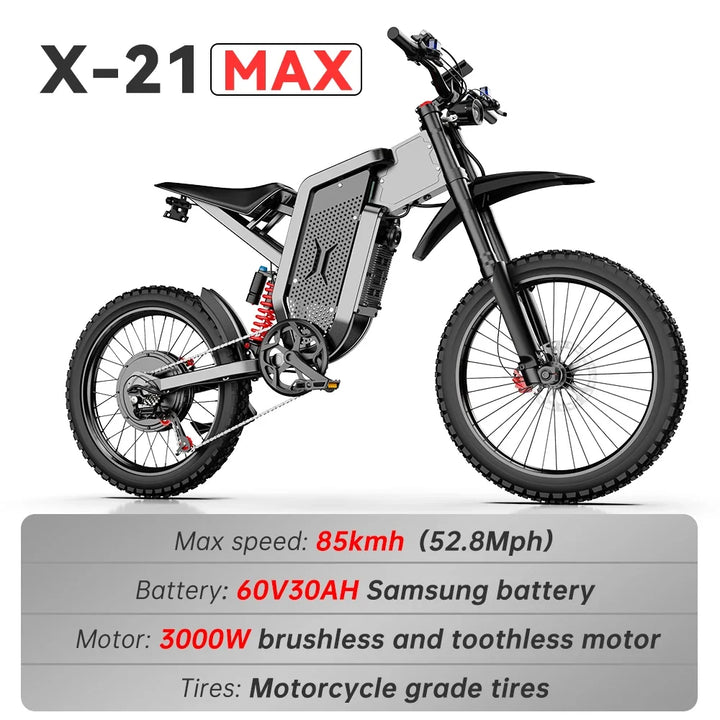 EKX X21 Max Electric Dirt Bike – 3000W 60V 30Ah Off-Road