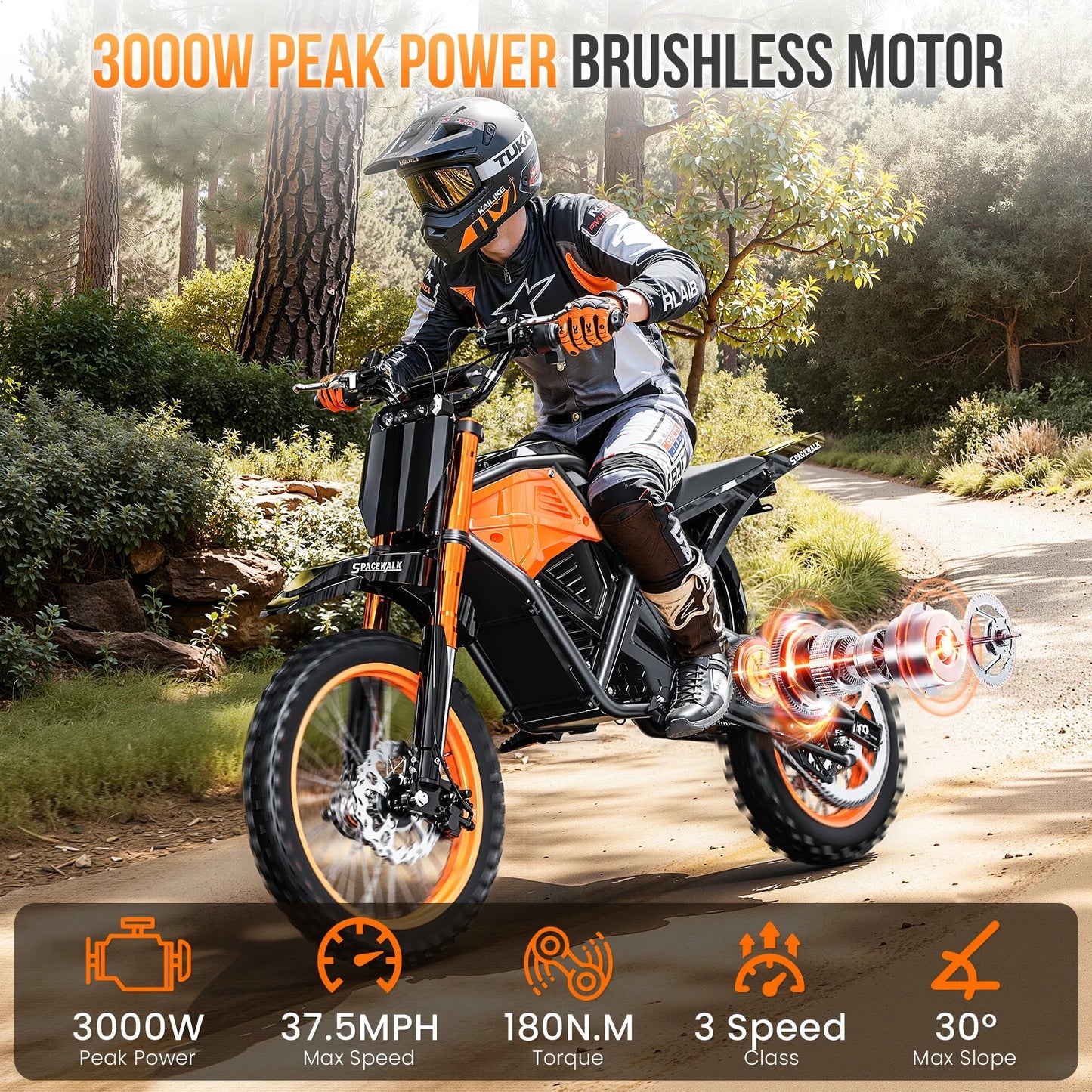 EILLEO SPACEWALK 48V Electric Dirt Bike EB007 3000W Peak Power