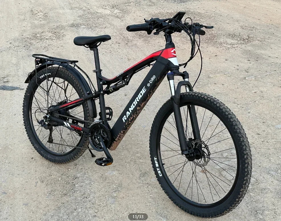 RANDRIDE YG90 Electric Bike – 1000W 48V Full Suspension E-Bike