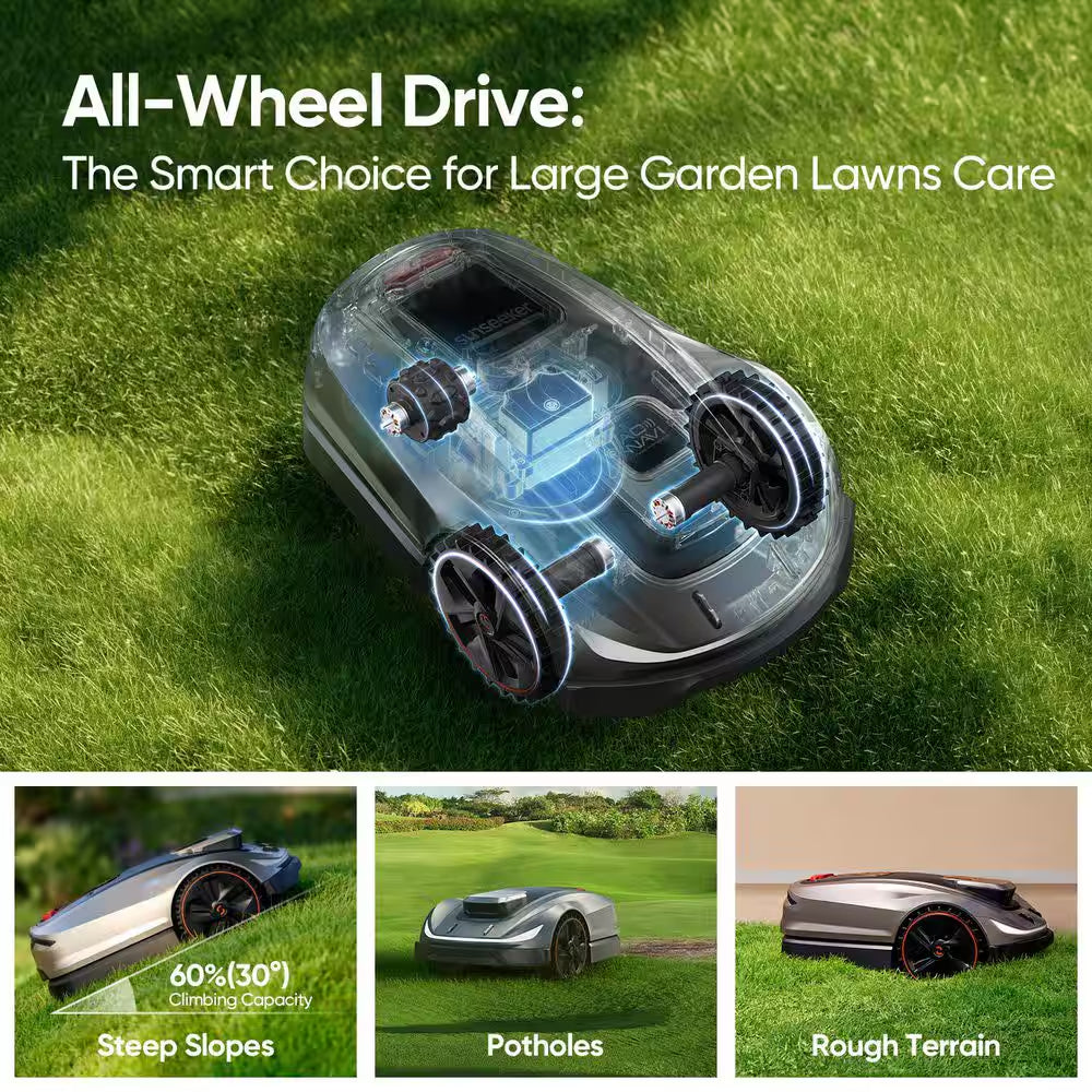 X5 Wireless 8 In. Robot Lawn Mower (0.5 Acre) with AWD, RTK Navigation, AI Obstacle Avoidance and App Control