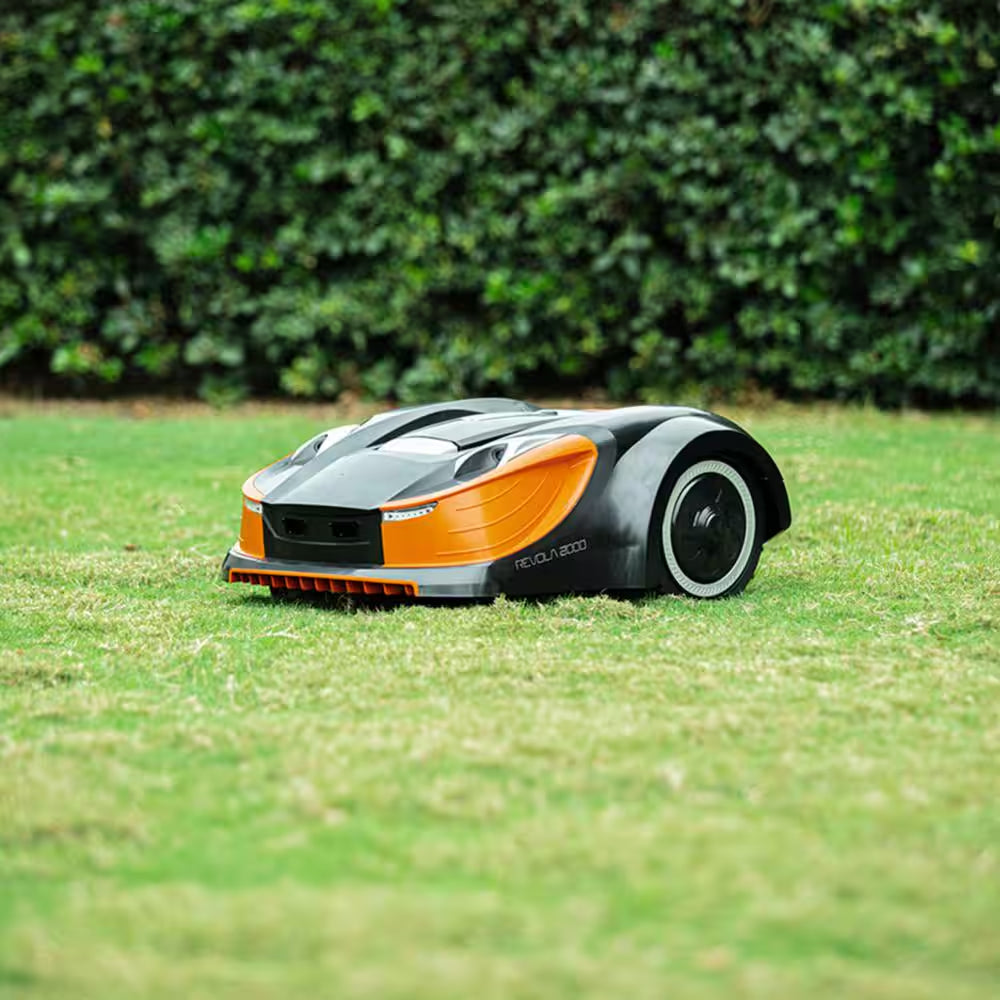 28-Volt 8 In. Cutting Width Robot Lawn Mower Revola X4E Mower, Brushless Wheel Motors, Cloudhawk App and Wifi Control