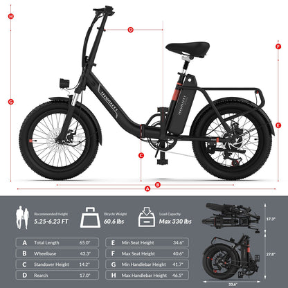 INVANTI EB11 Electric Bike 500W Folding Bike 48V 10.4AH 7S Shimano Electric Bicycle