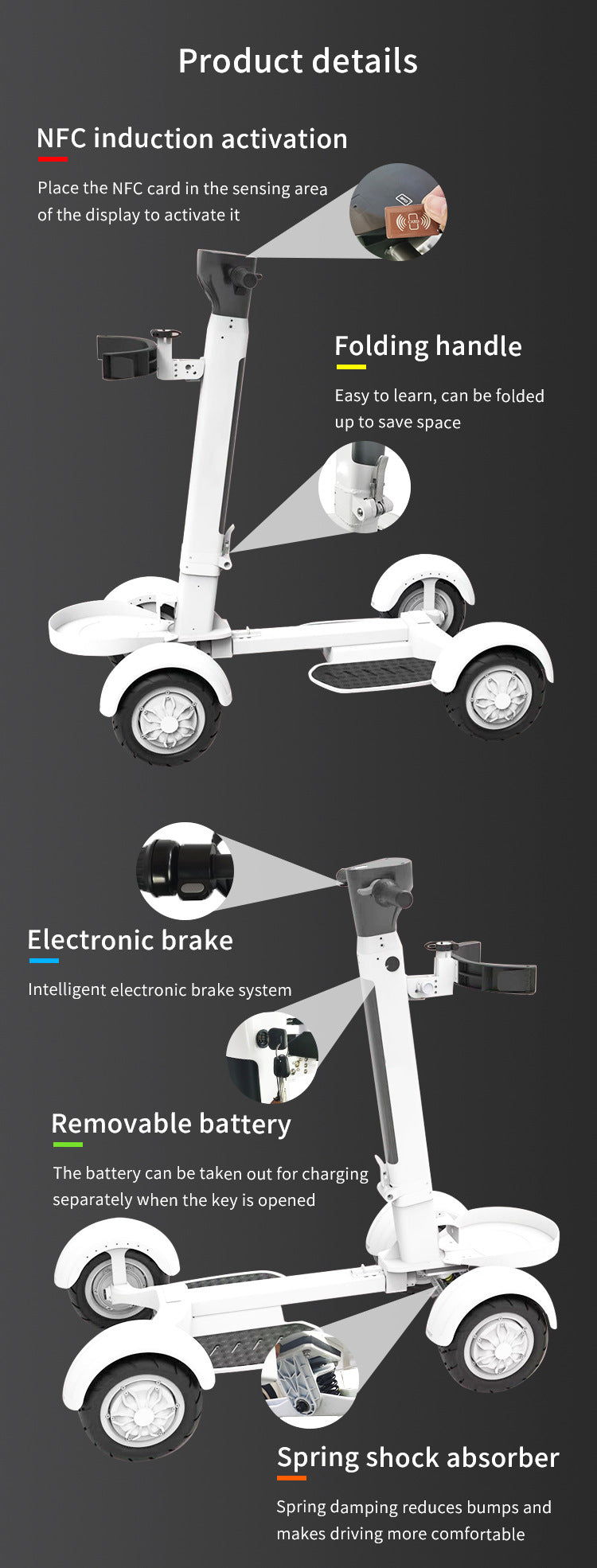 Four Wheel Golf Electric Scooter
