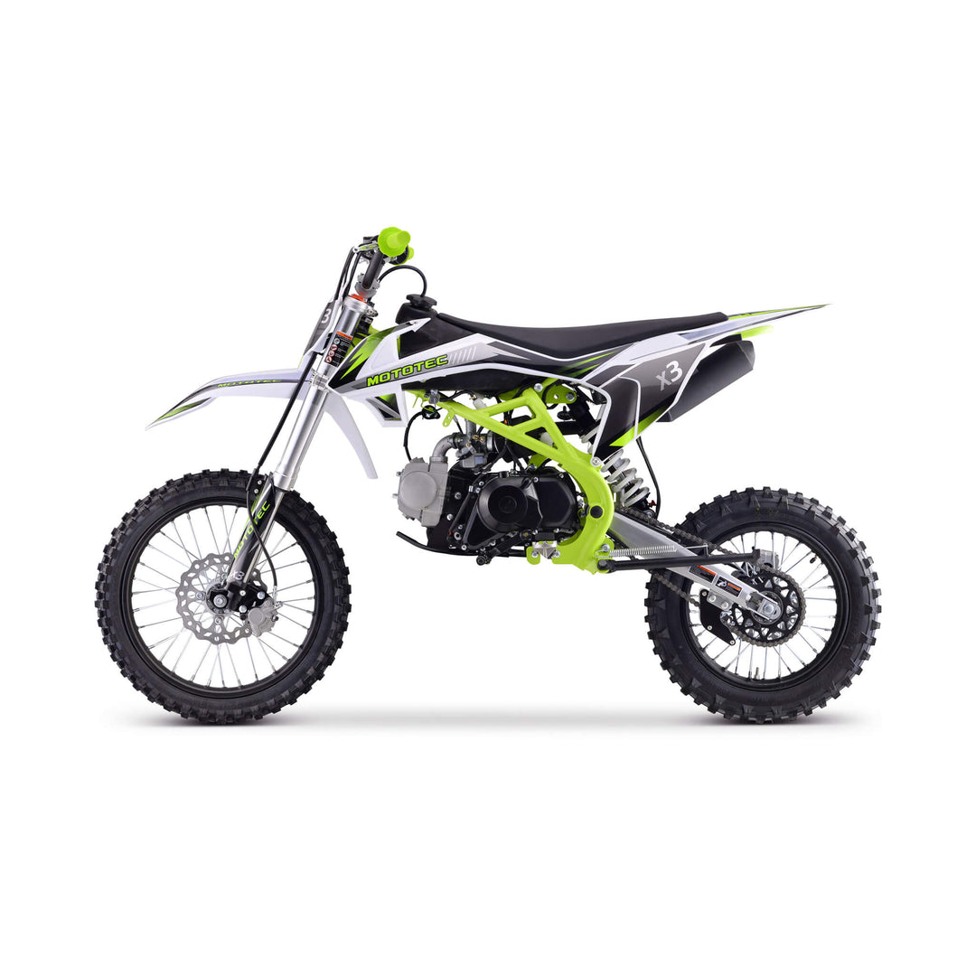 MotoTec X3 125CC 4-Stroke Green Gas-Powered Dirt Bike (SAK86035)