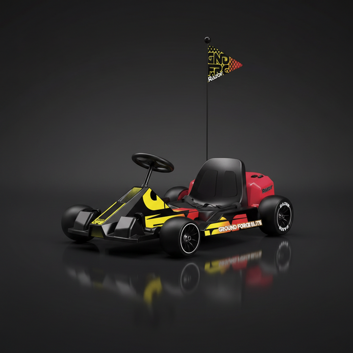 Razor Ground Force Elite Powered Go Kart - Black/Red: Steel Frame, 200 Lb Capacity